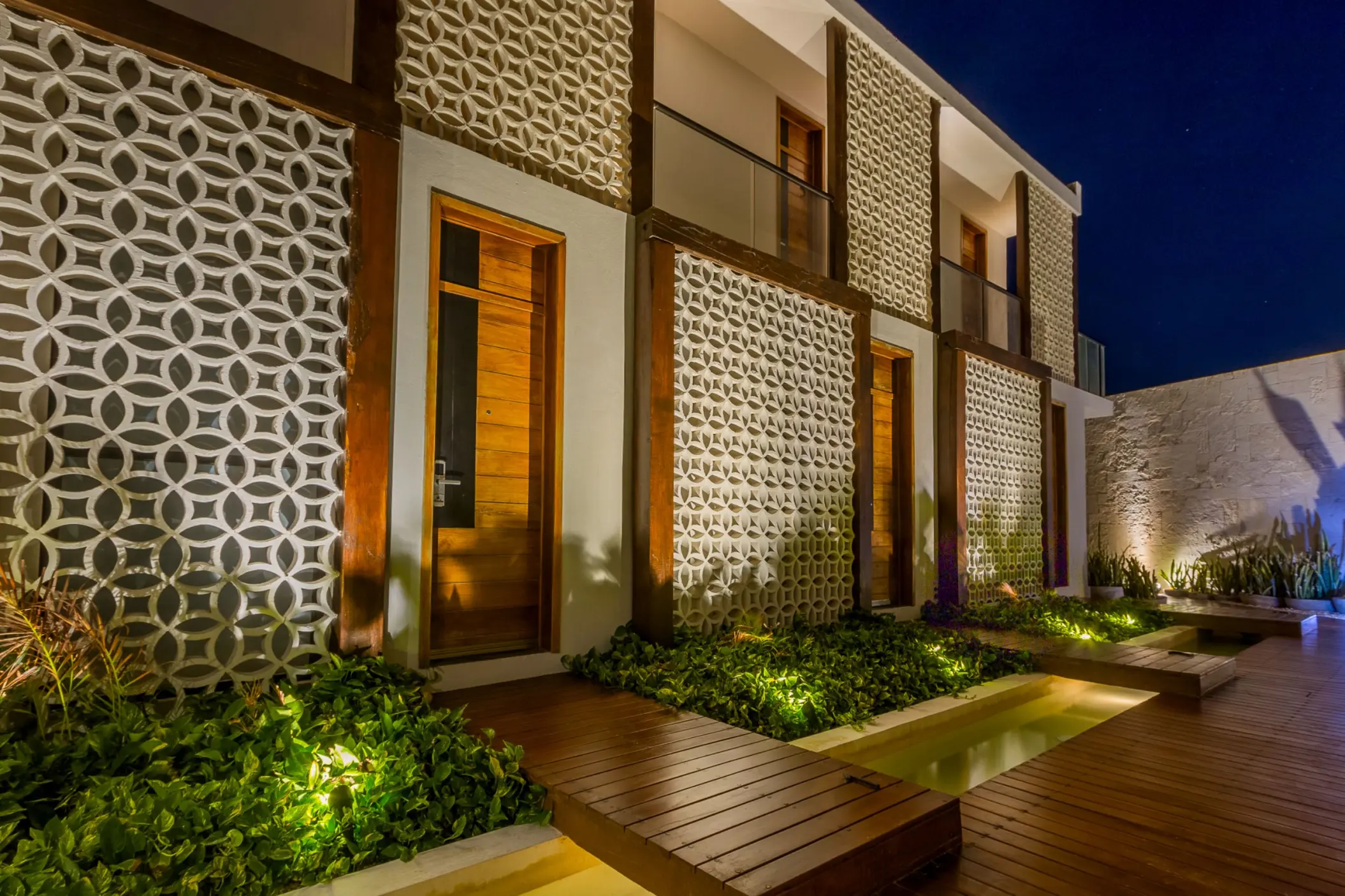 accommodations in the night at O'Tulum Boutique Hotel