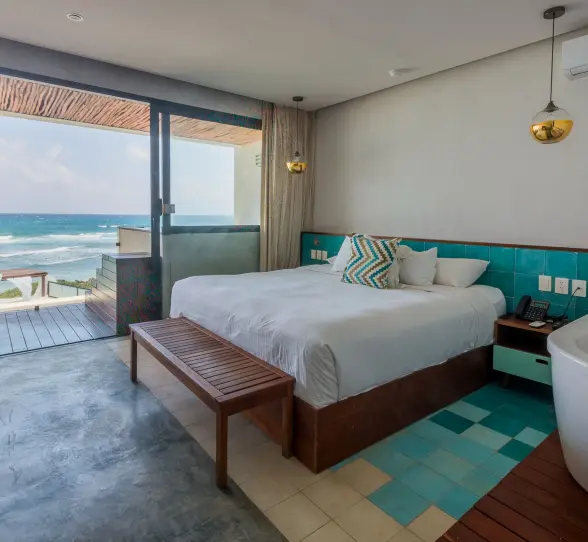 interior of sea view suite at O'Tulum Boutique Hotel