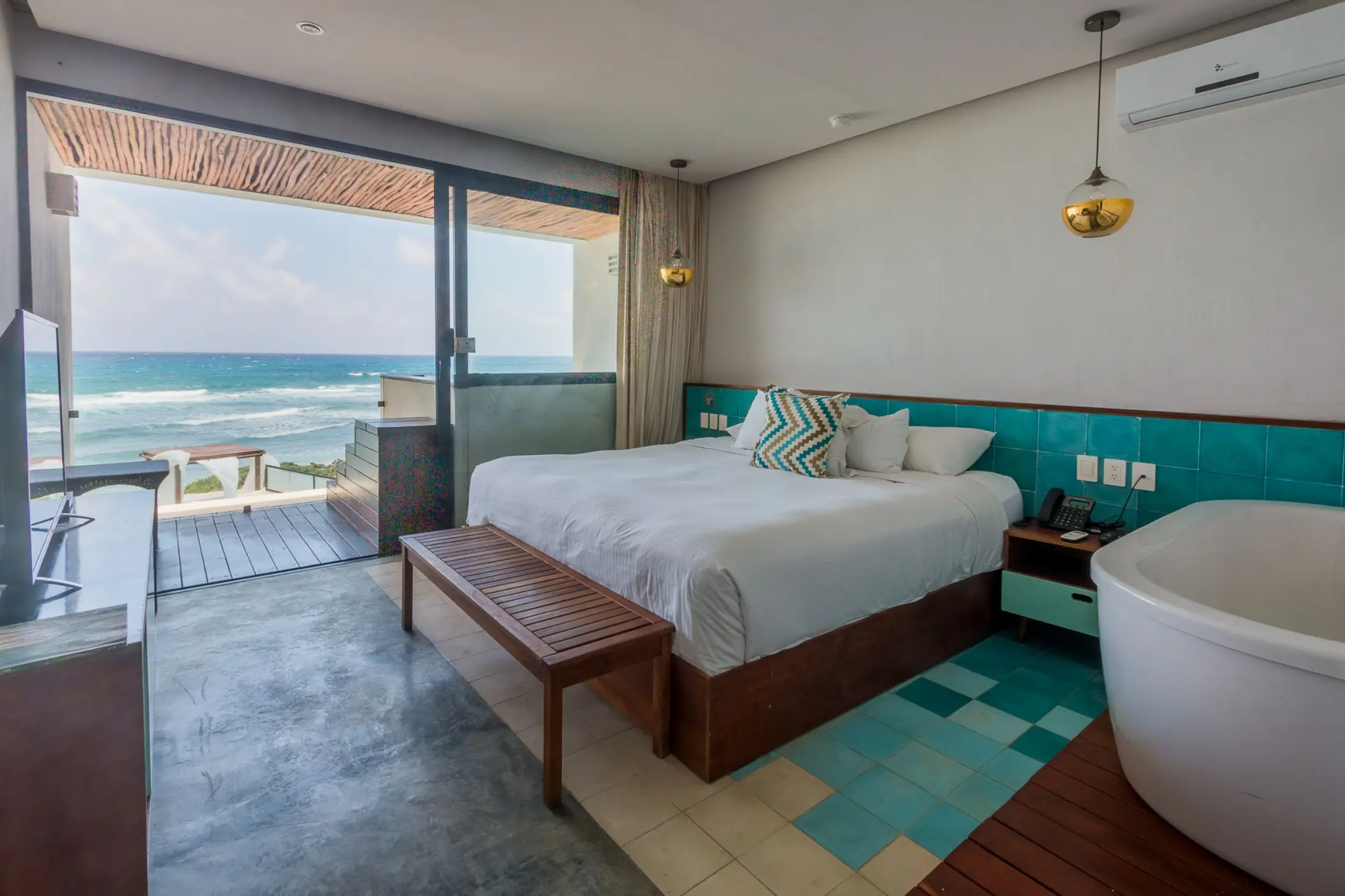 interior of sea view suite at O'Tulum Boutique Hotel