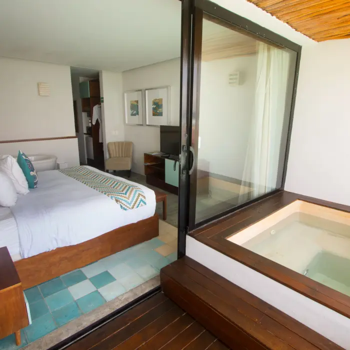 suite with jacuzzi at O'Tulum Boutique Hotel