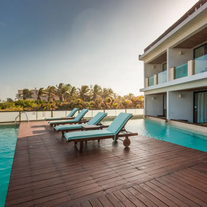 suites pool and pool deck exterior at O'Tulum Boutique Hotel