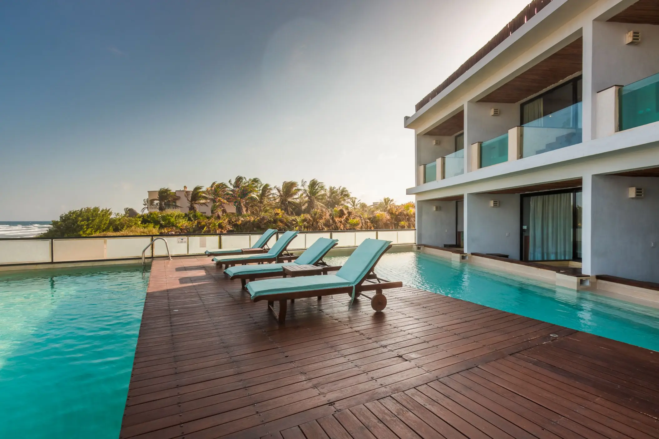 suites pool and pool deck exterior at O'Tulum Boutique Hotel