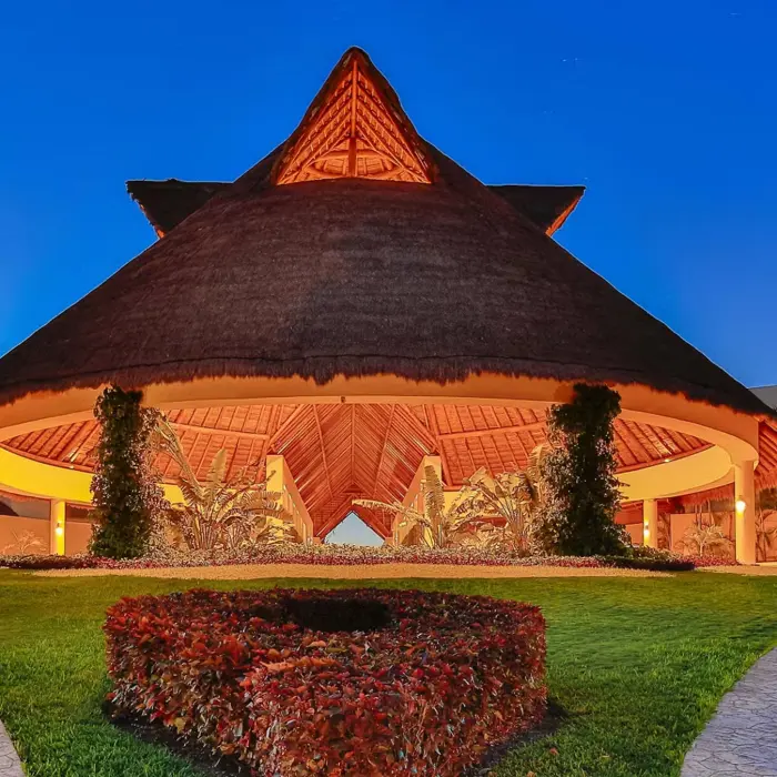 exterior of Occidental at Xcaret  at night