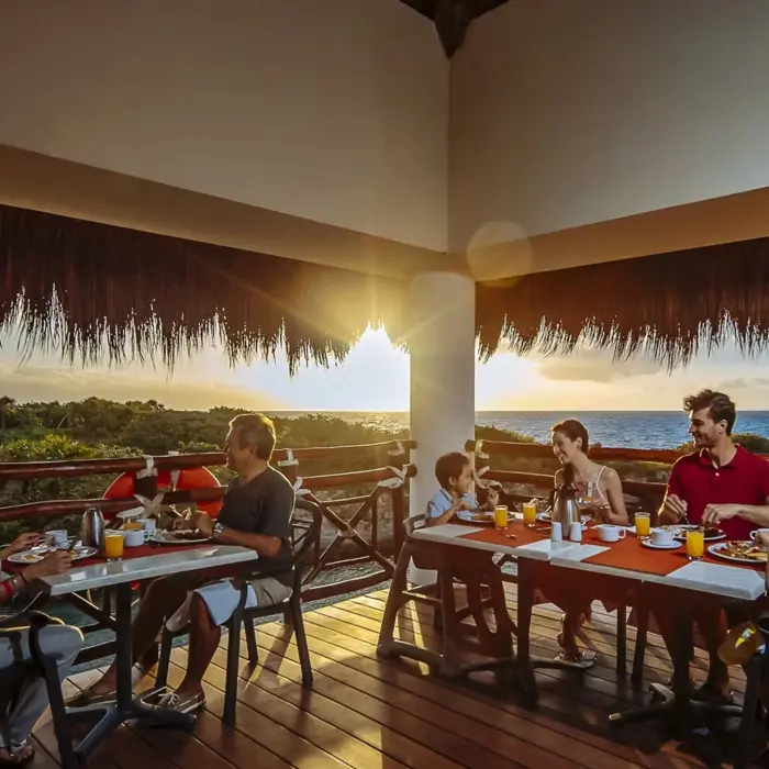 dining terrace of a restaurant at occidental at xcaret destination