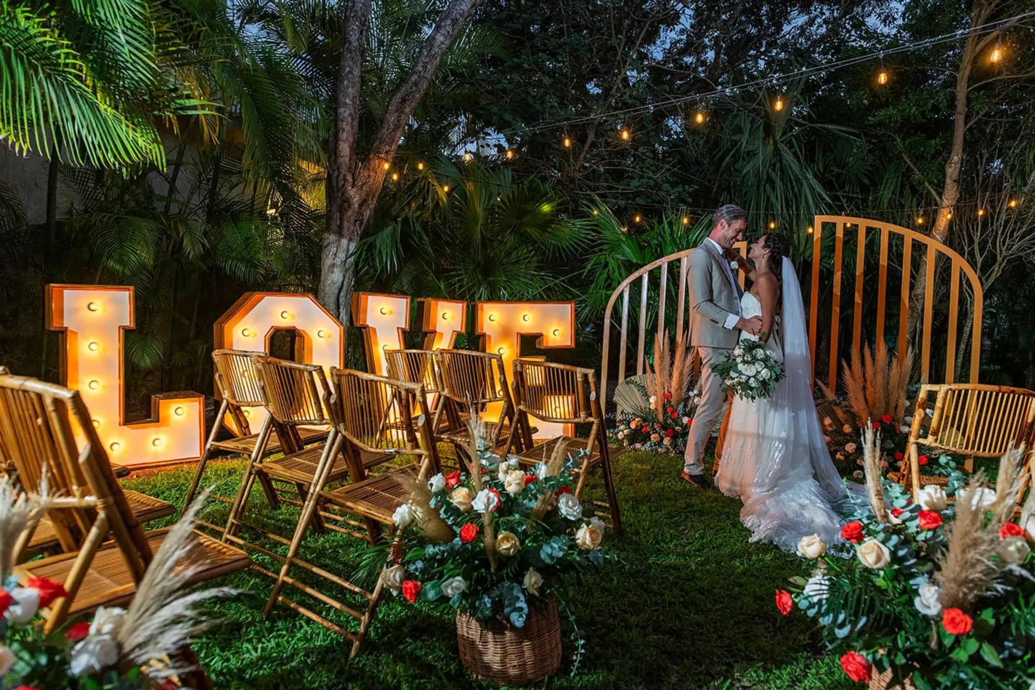 bride and groom at Ocean Riviera Paradise
