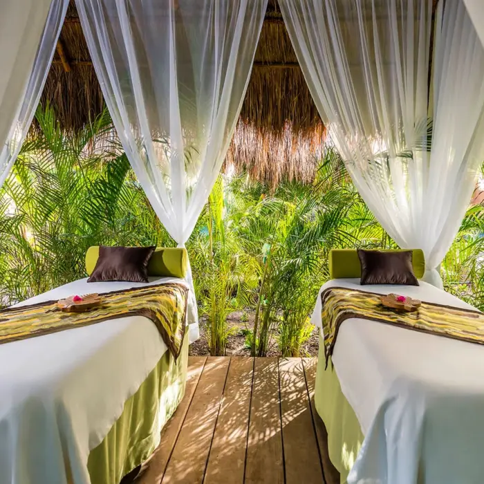 despacio spa center massage table setup at Ocean Riviera Paradise