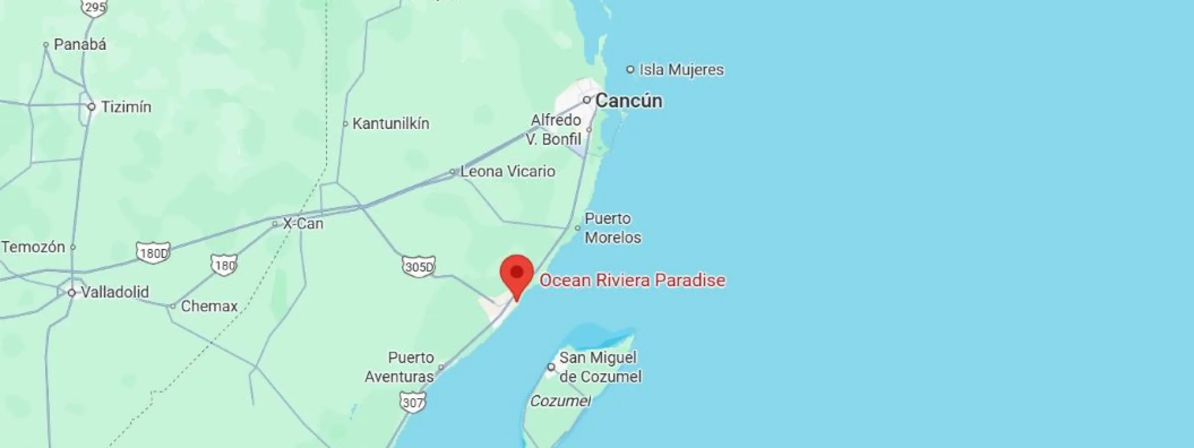 map showing location of Ocean Riviera Paradise in Mexico