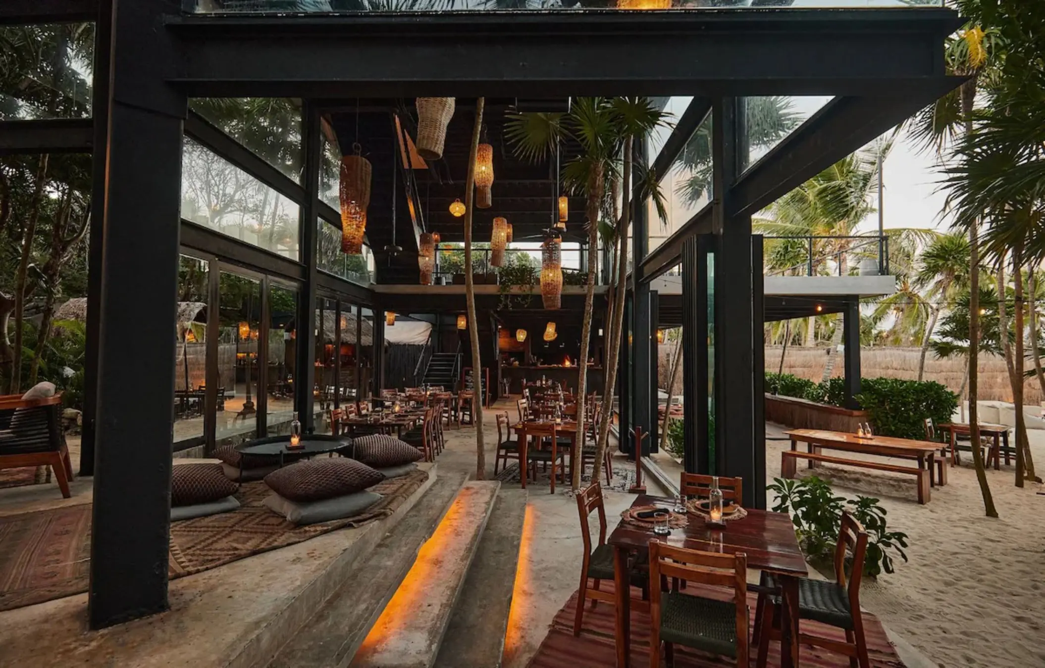 beachside restaurant at Our Habitas Tulum
