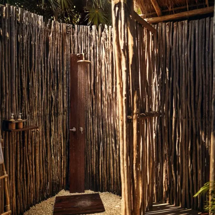 outdoor shower at Our Habitas Tulum