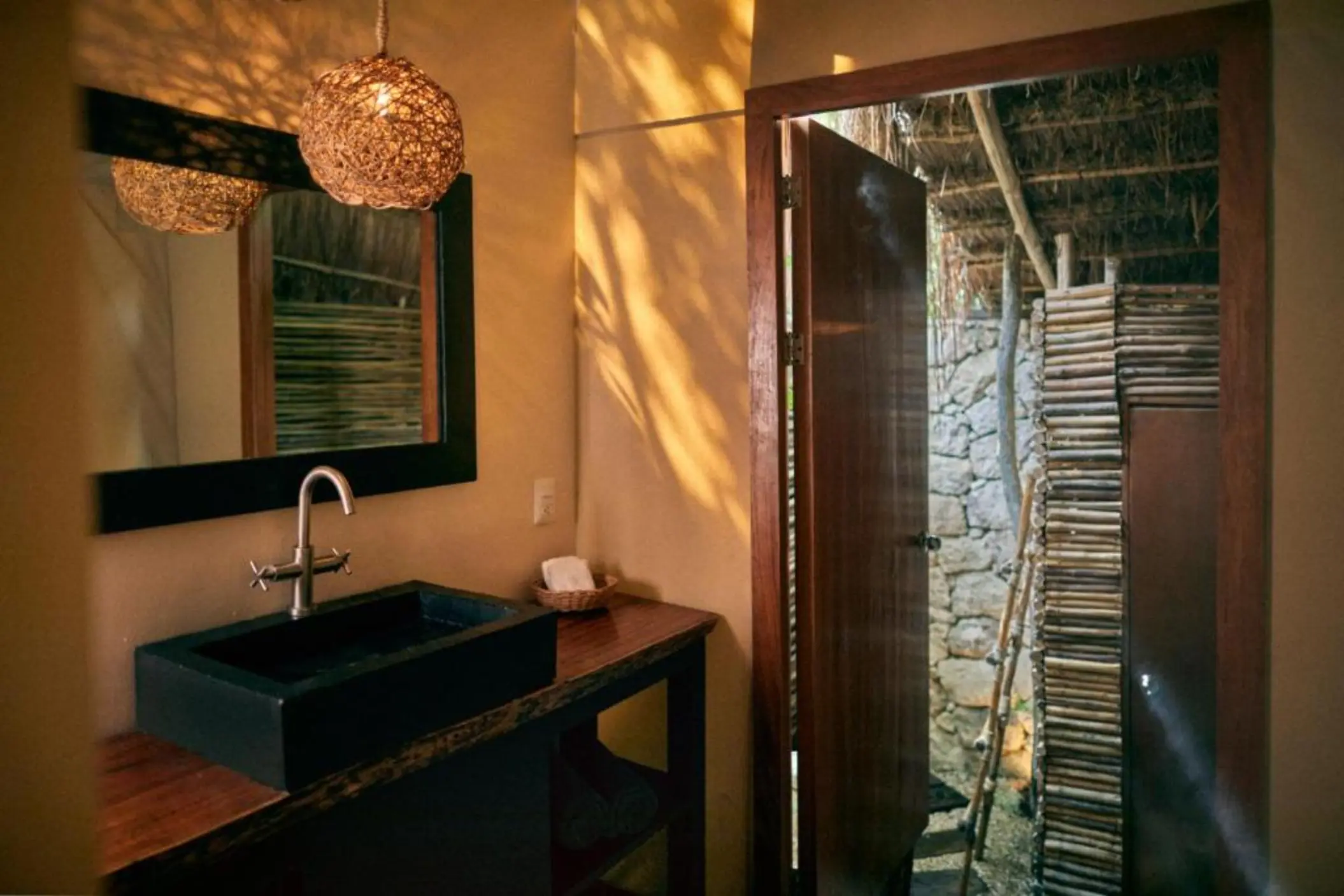 washroom of suite at Our Habitas Tulum