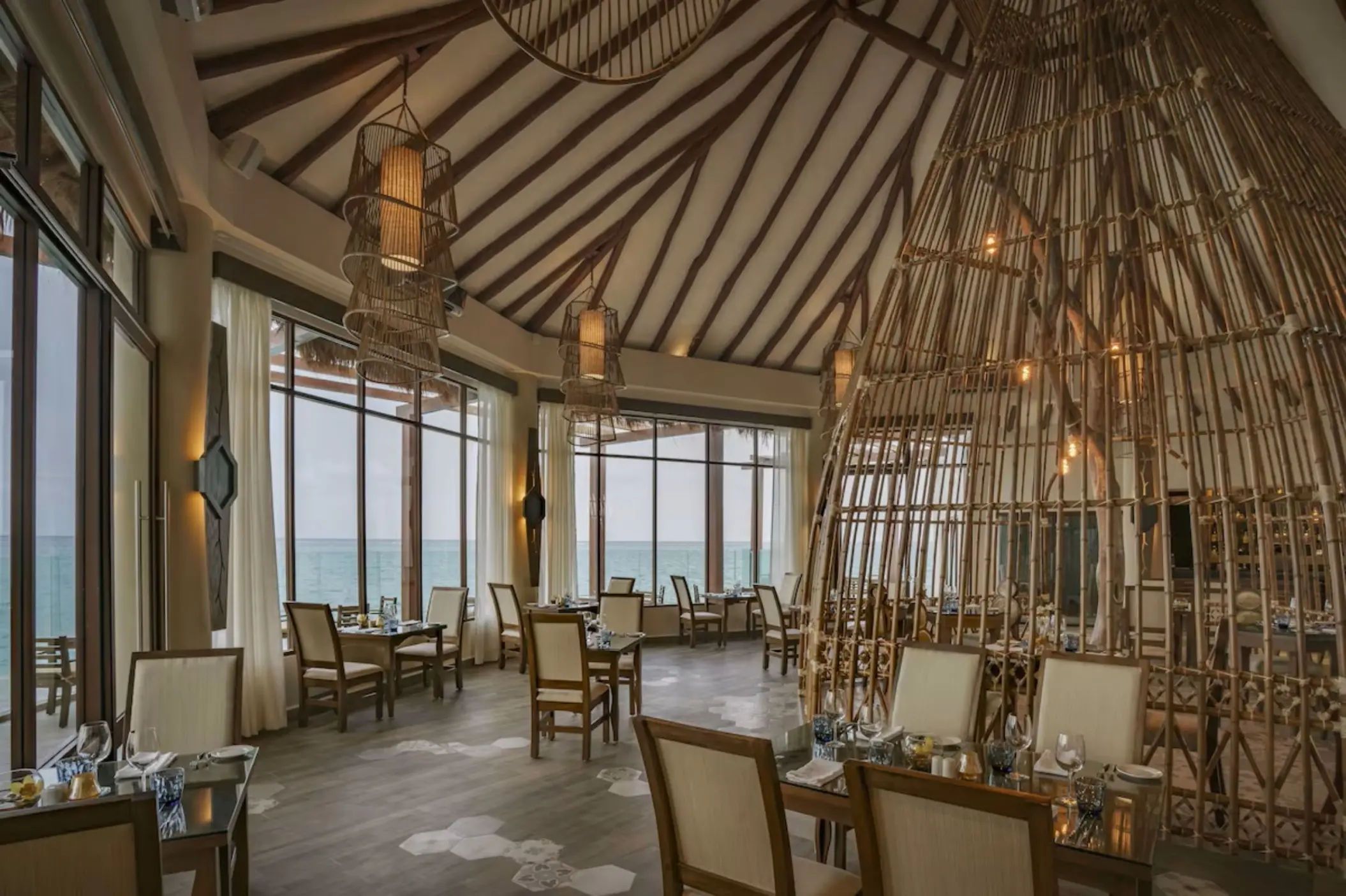 overwater grill and bar at Palafitos Overwater Bungalows
