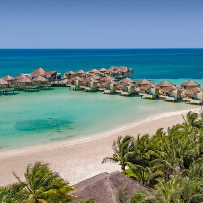 Palafitos Overwater Bungalows from afar