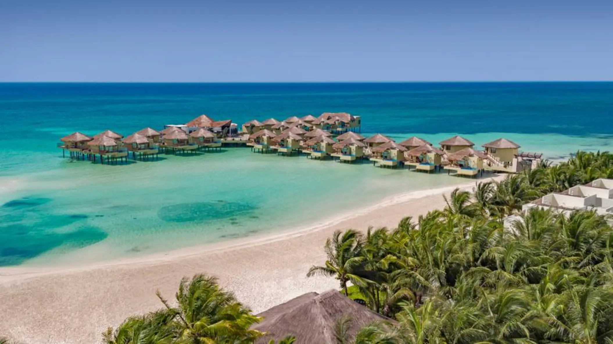 Palafitos Overwater Bungalows from afar