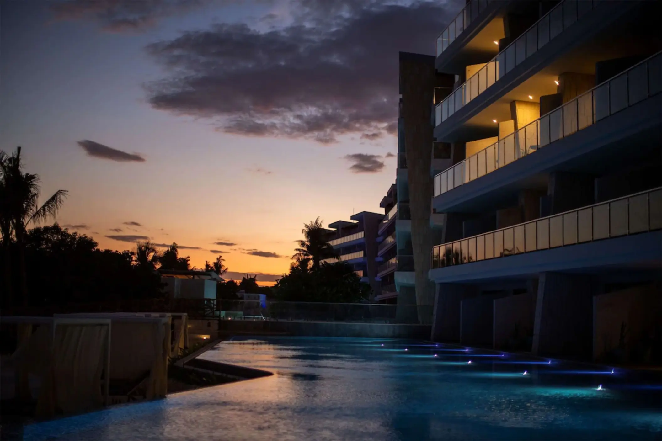 sun sets over Palmaïa – The House of AïA
