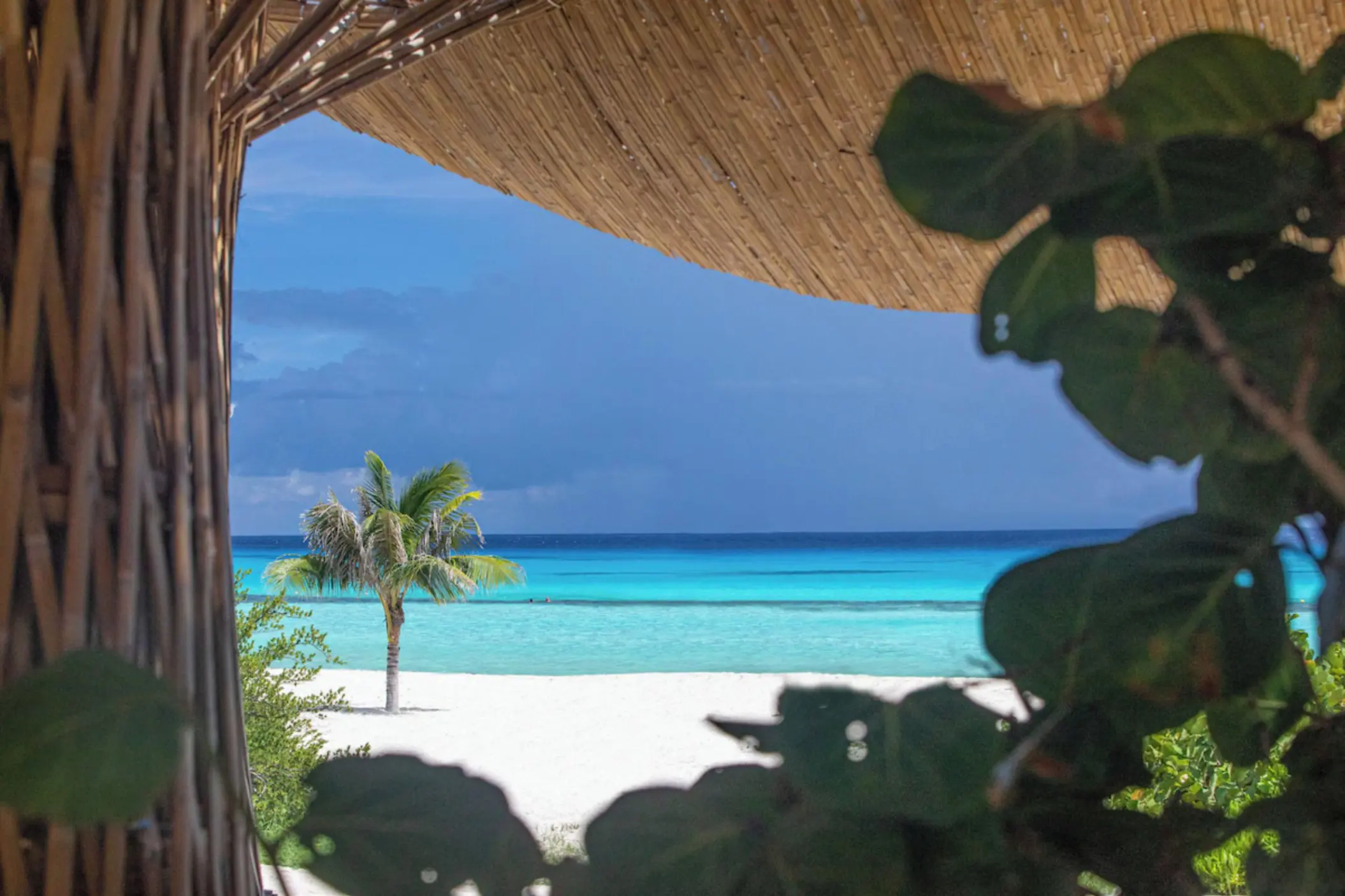 view of the beach from Palmaïa – The House of AïA resort