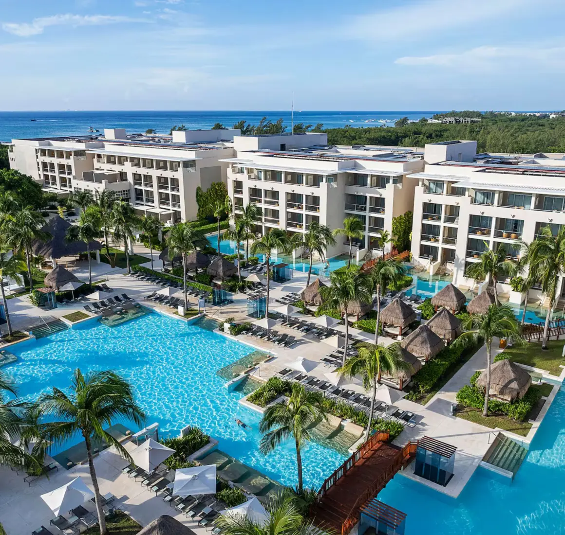 Paradisus La Perla resort pools and buildings aerial view