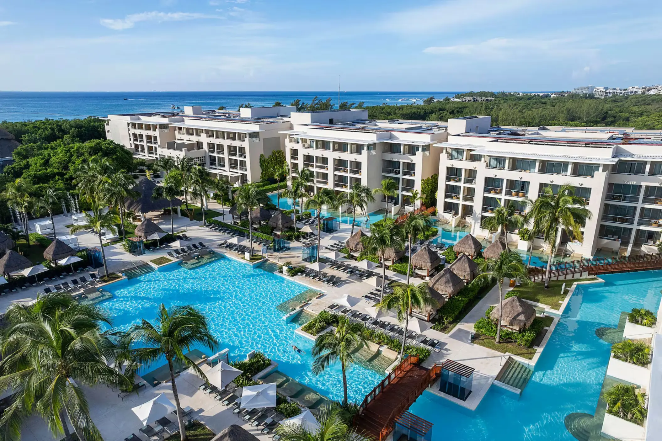 Paradisus La Perla resort pools and buildings aerial view