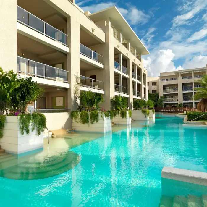 exterior of the swim out suites at Paradisus Playa del Carmen