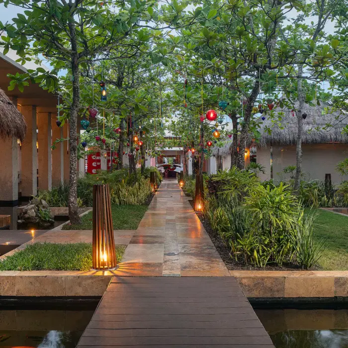 landscaped gardens at Paradisus Playa del Carmen