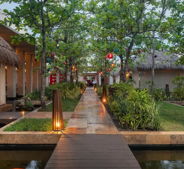 landscaped gardens at Paradisus Playa del Carmen