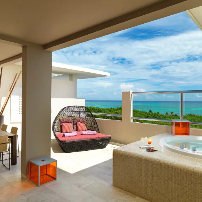terrace of the family concierge presidential suite at Paradisus Playa del Carmen