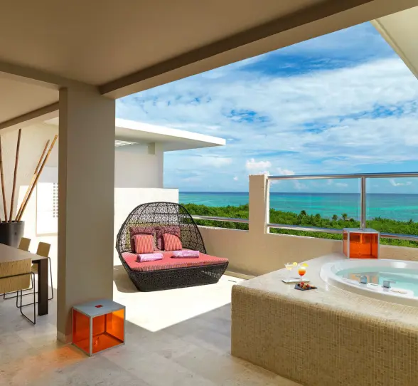 terrace of the family concierge presidential suite at Paradisus Playa del Carmen