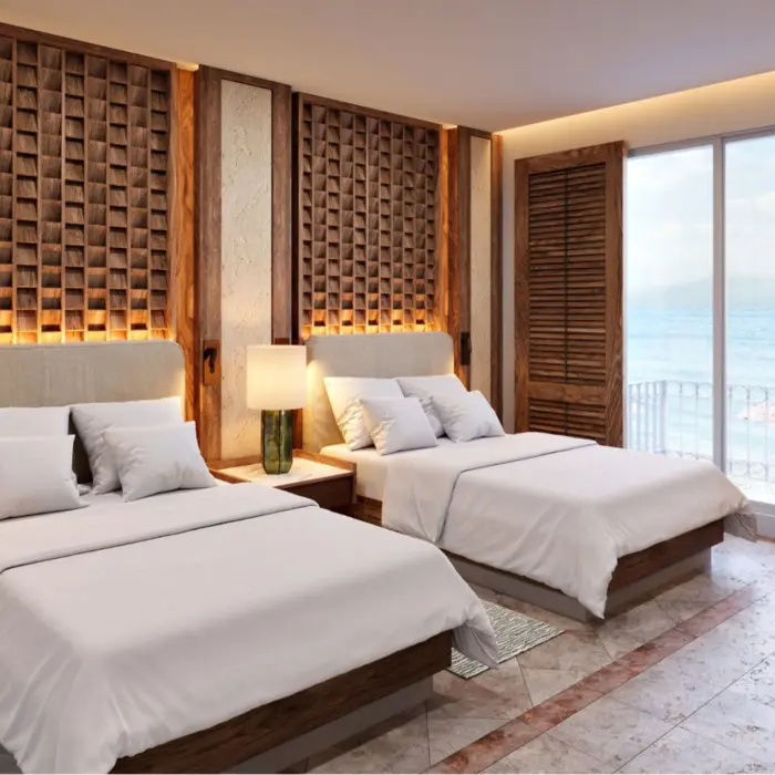 ocean view suite with two beds at Paraiso de la Bonita