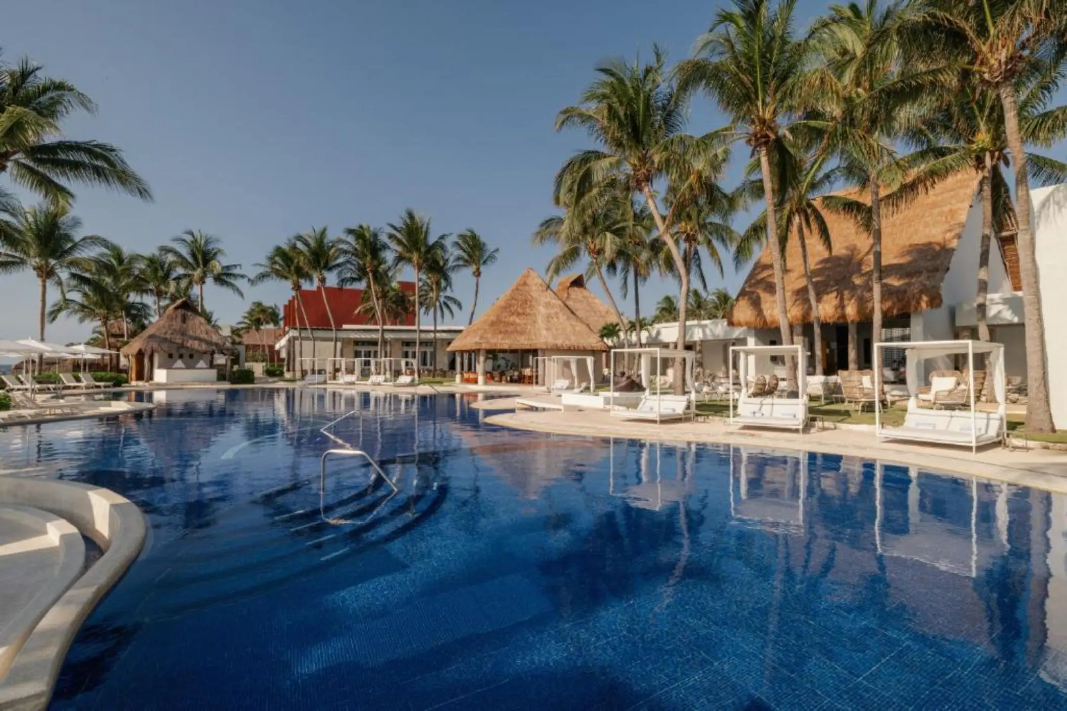 pool cabanas and resort buildings at Paraiso de la Bonita