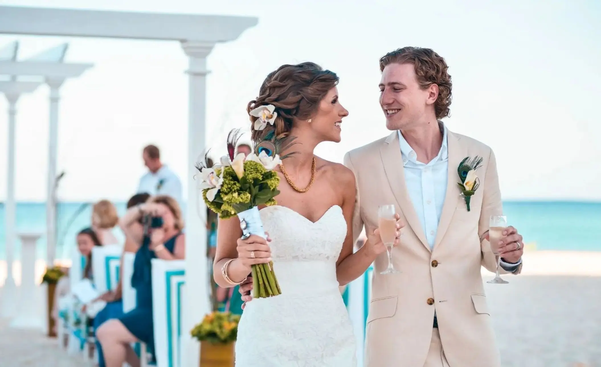 bride and groom at Playacar Palace