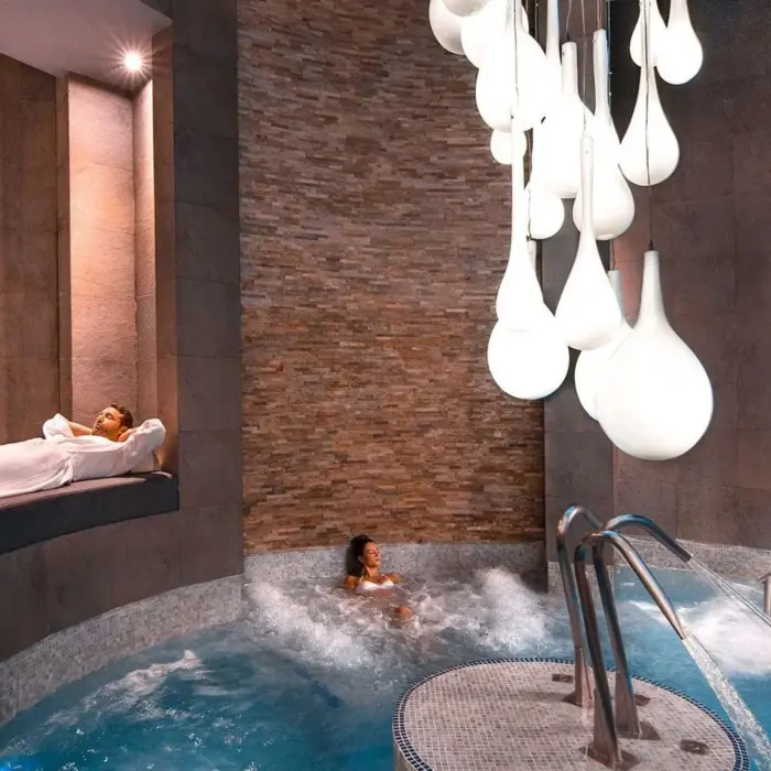 couple at the o spa at Playacar Palace