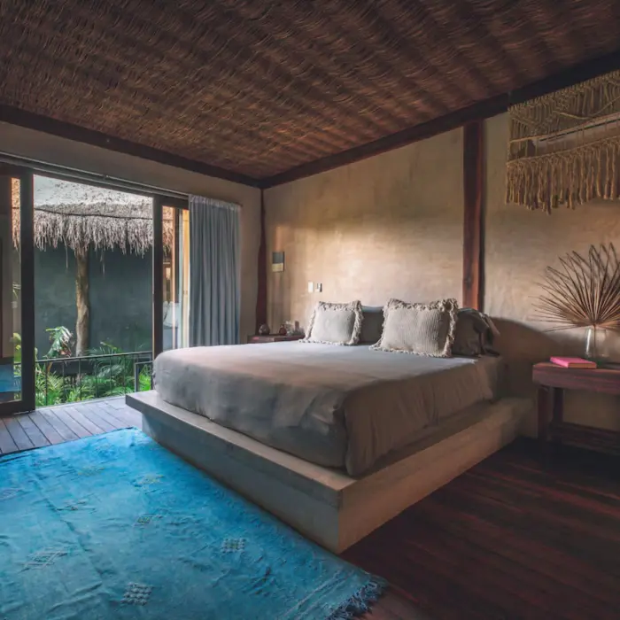 standard room at Radhoo Tulum with minimalist decor
