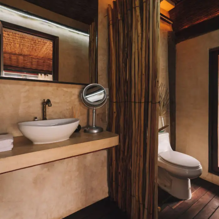 washroom of a suite at Radhoo Tulum