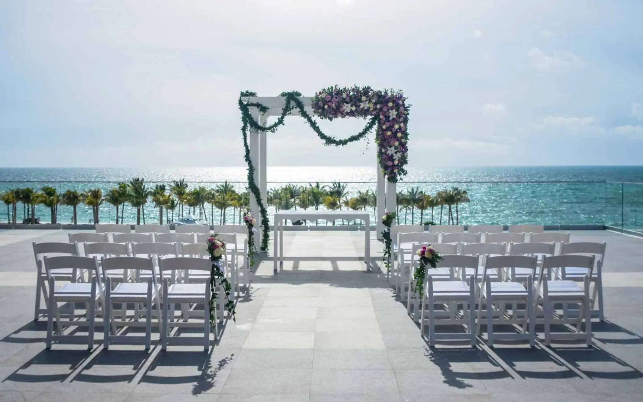wedding ceremony setup at Hotel Riu Palace Costa Mujeres
