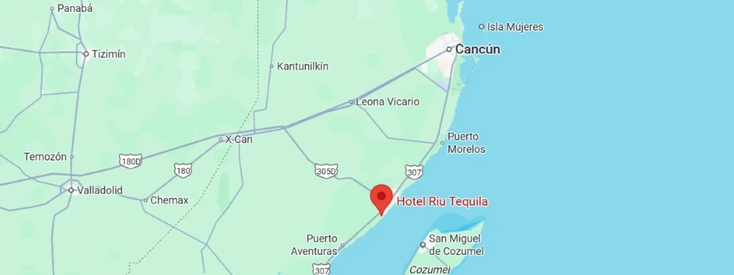 map showing location of Hotel Riu Tequila in Mexico