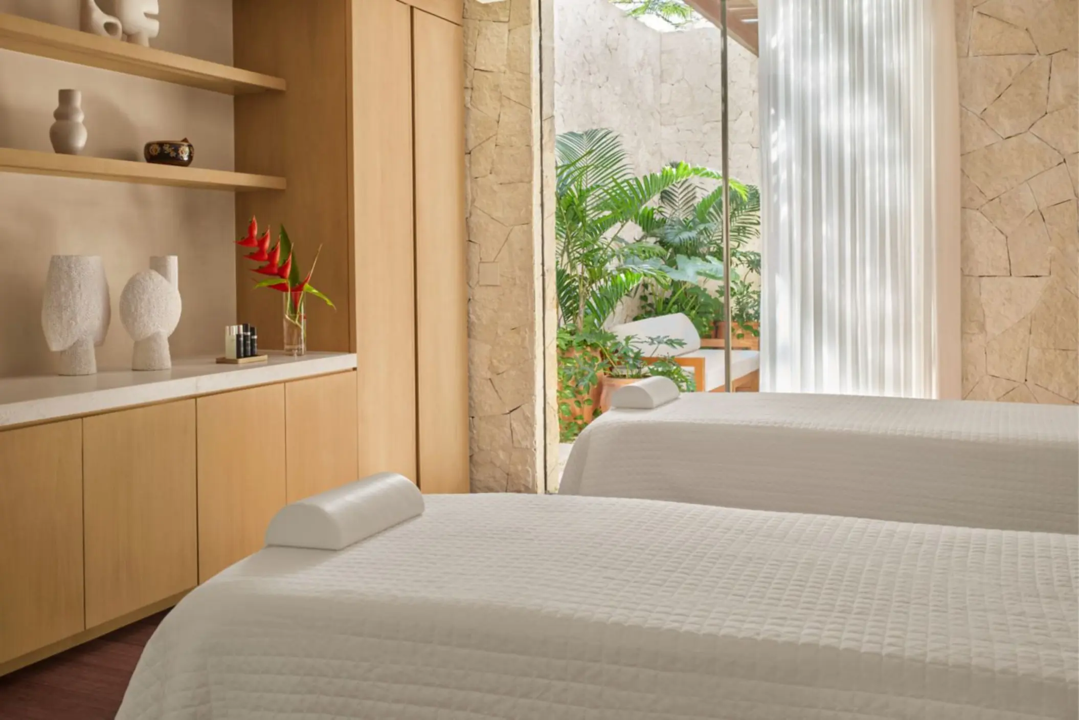 couple treatment room at the spa at The Riviera Maya EDITION at Kanai