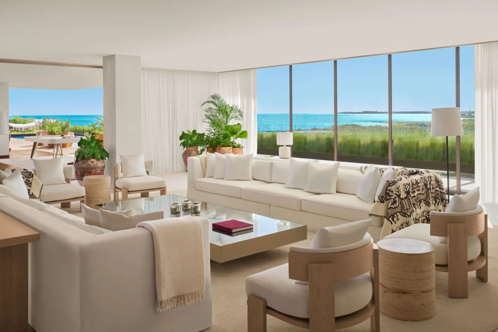 living room of the sky rooftop villa with gorgeous views at The Riviera Maya EDITION at Kanai