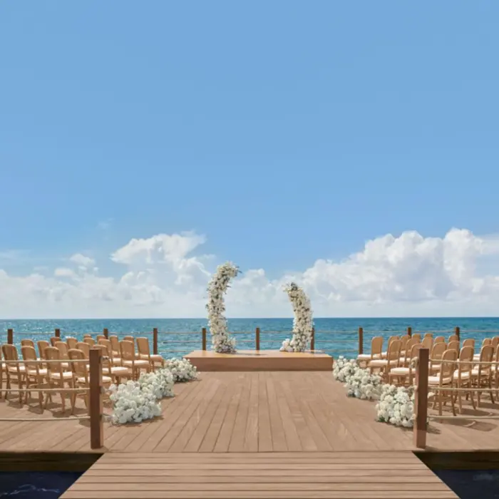 wedding ceremony setup at The Riviera Maya EDITION at Kanai