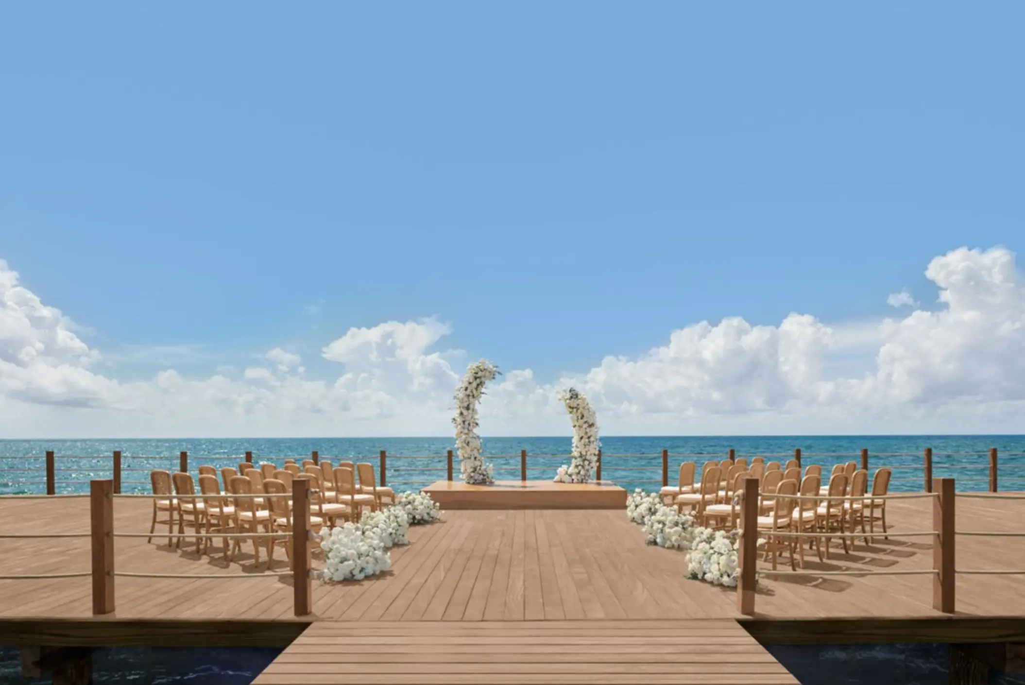 wedding ceremony setup at The Riviera Maya EDITION at Kanai