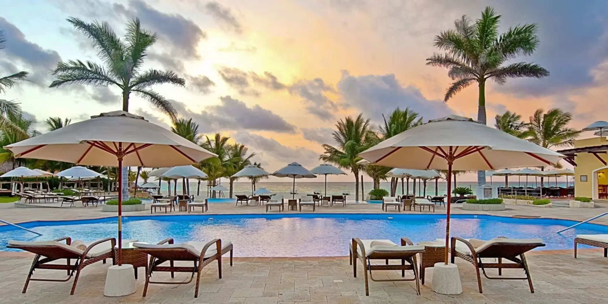 pool and poolside loungers at Royal Hideaway Playacar