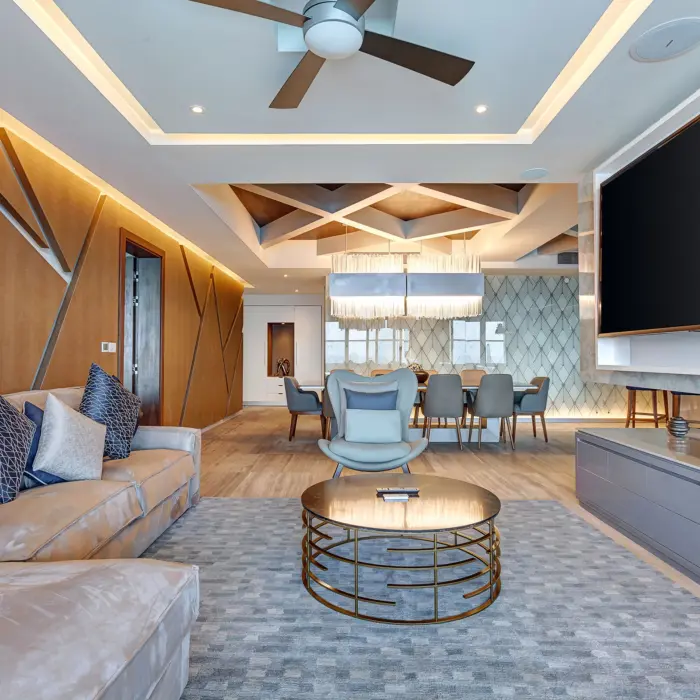 living room of two bedroom suite at Royalton CHIC Cancun