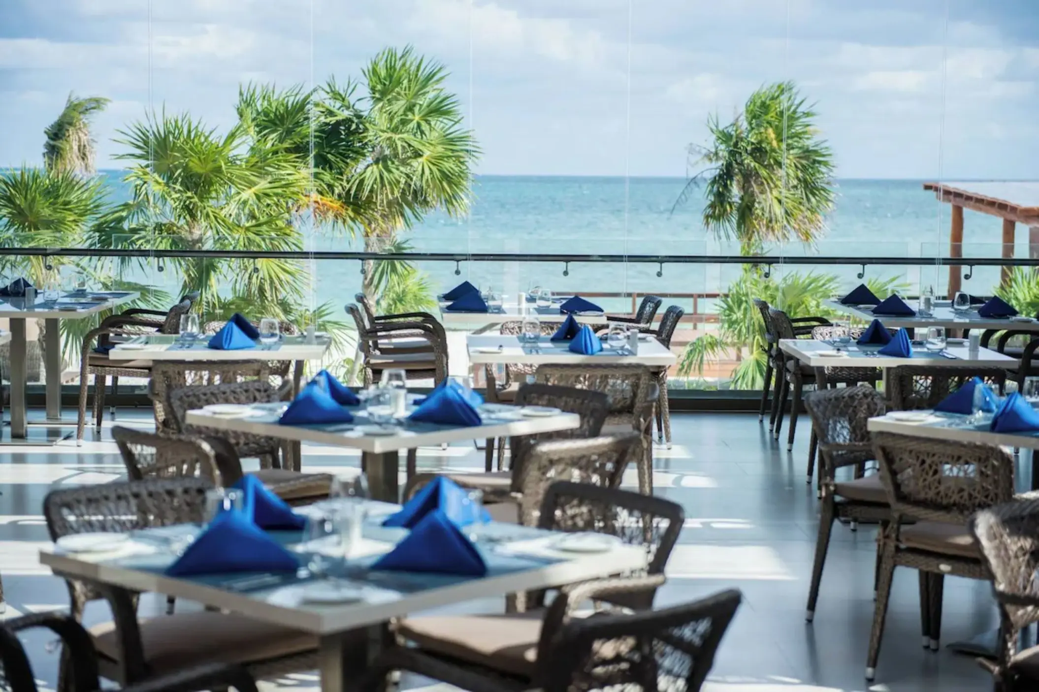 oceanfront restaurant at Royalton Hideaway Riviera Cancun