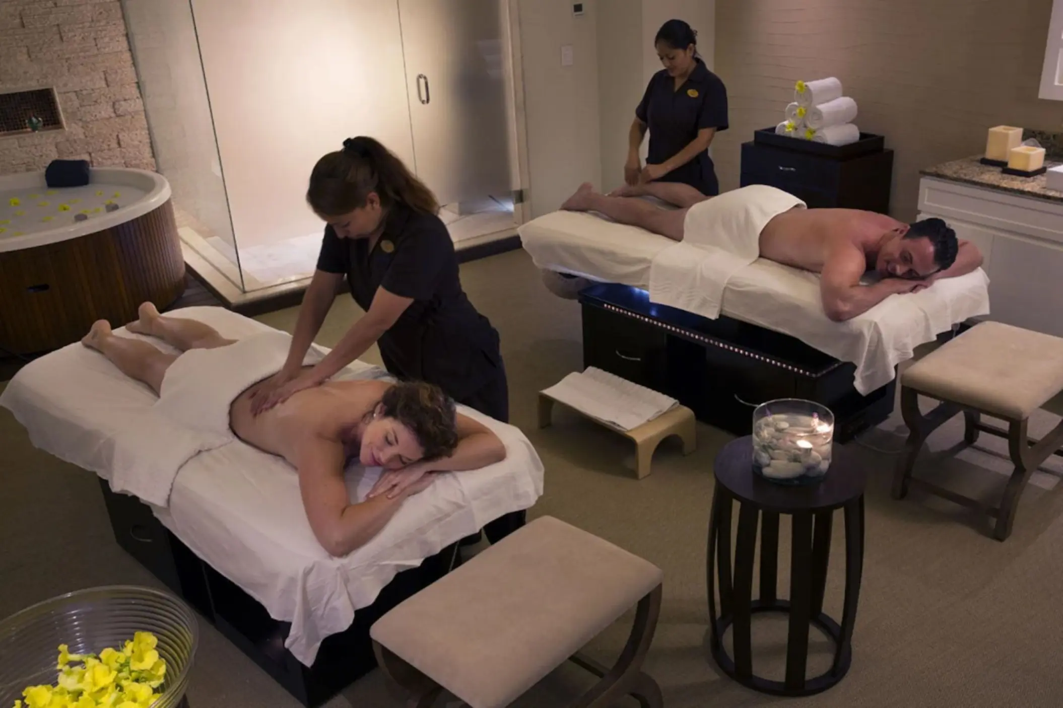 couples treatment room at the spa at Royalton Riviera Cancun