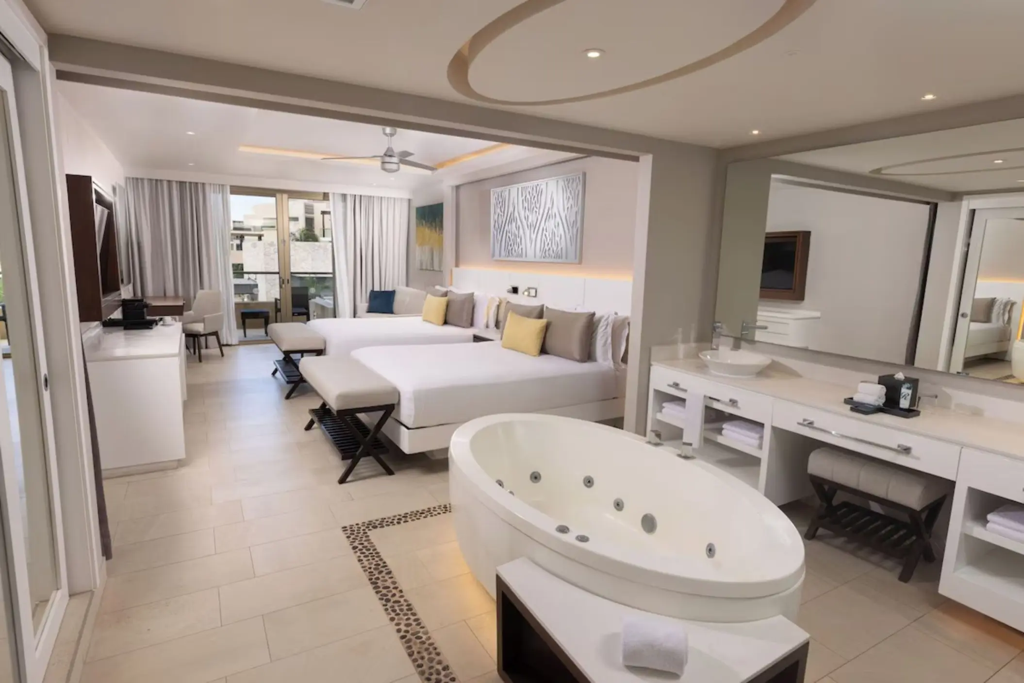 suite with two double beds at Royalton Riviera Cancun