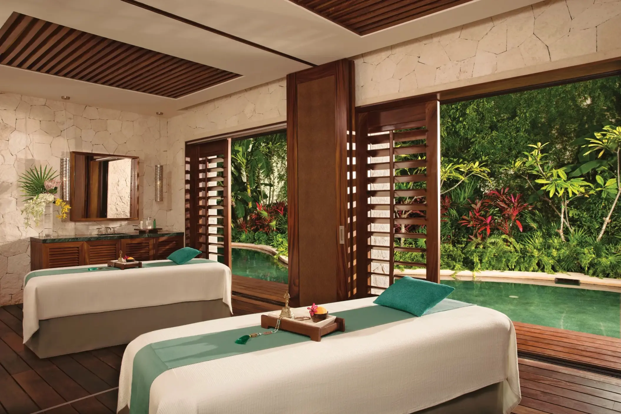 couples cabin at the secrets spa at Secrets Akumal Riviera Maya