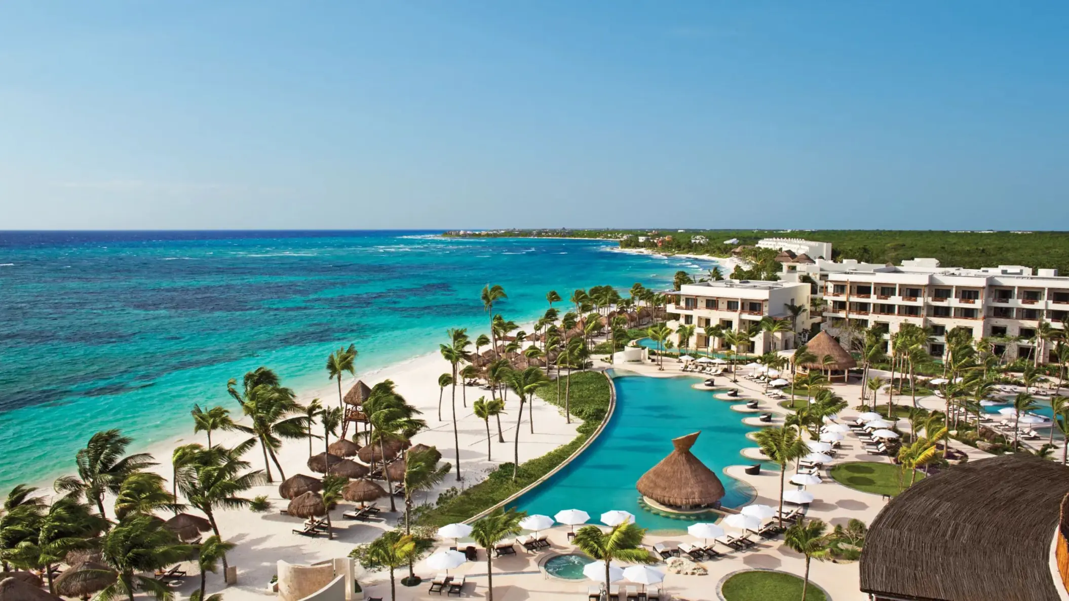 infinity pool and beach at Secrets Akumal Riviera Maya