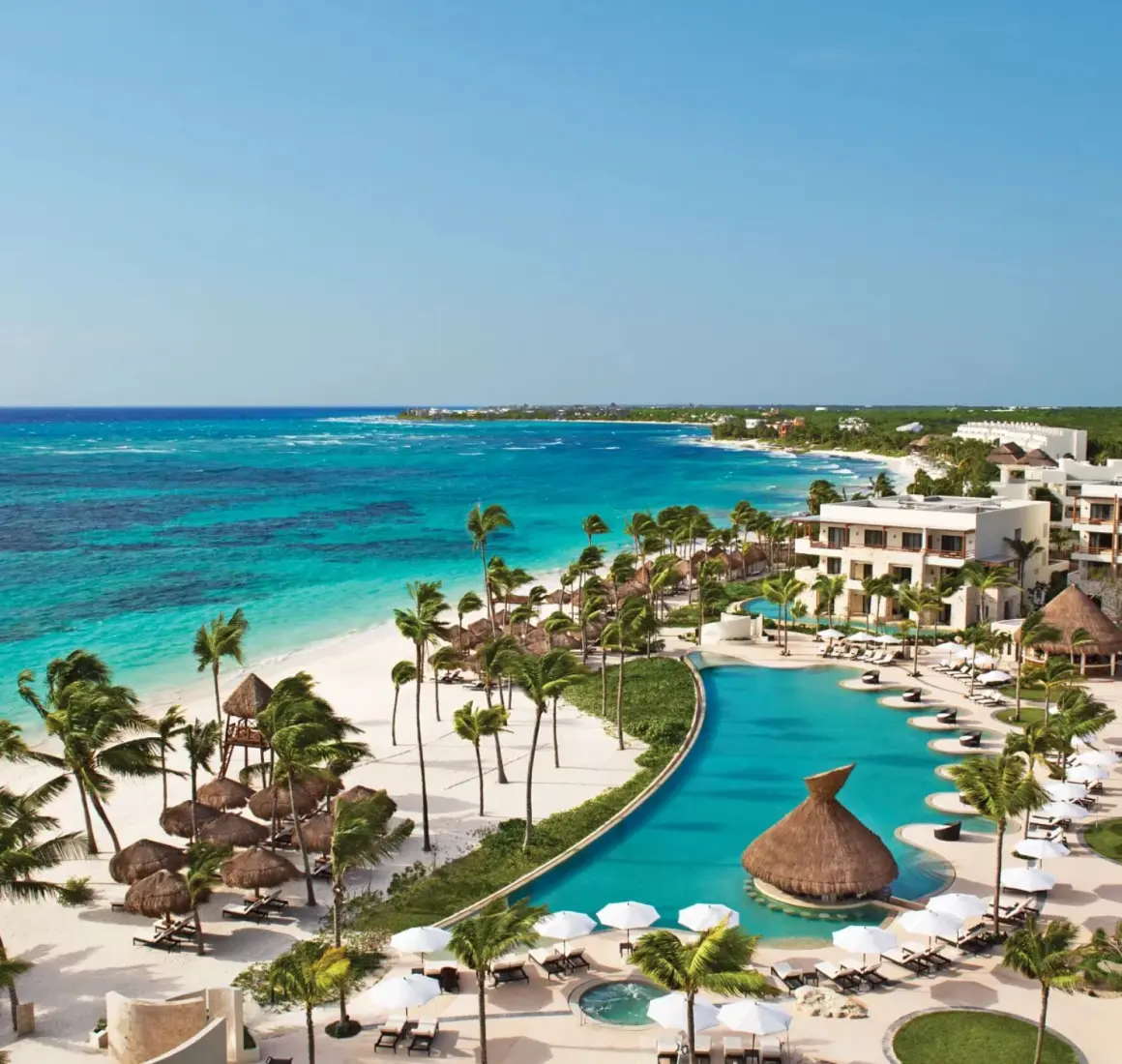 infinity pool and beach at Secrets Akumal Riviera Maya