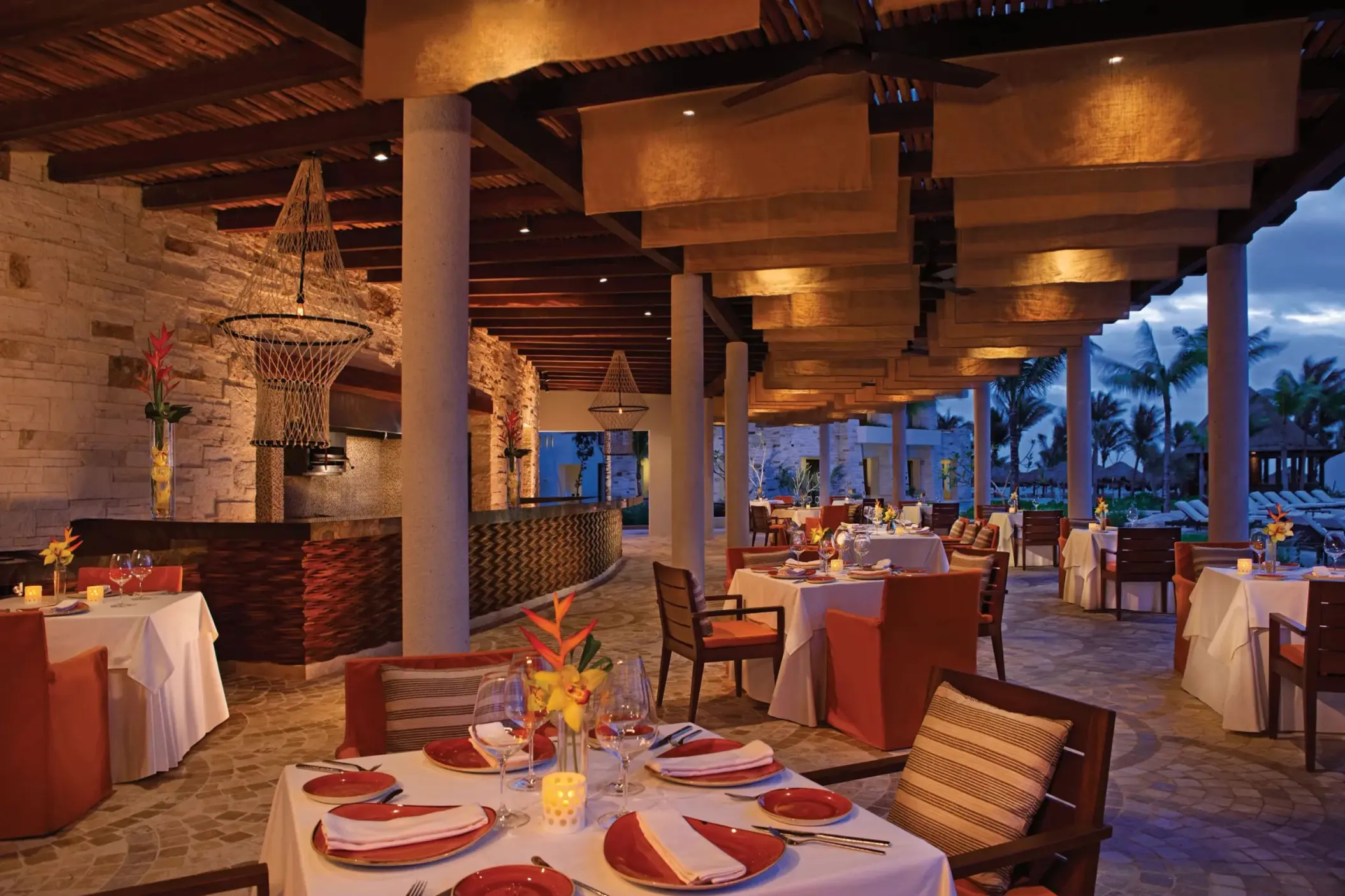 oceana seafood restaurant at Secrets Akumal Riviera Maya