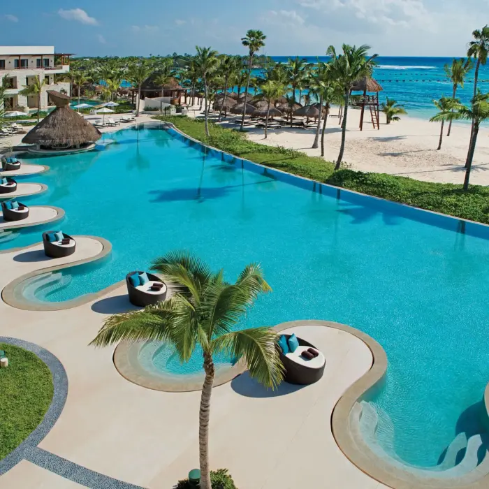 oceanfront pool at Secrets Akumal Riviera Maya