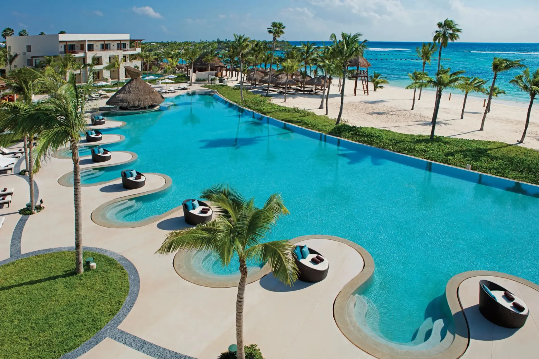 oceanfront pool at Secrets Akumal Riviera Maya