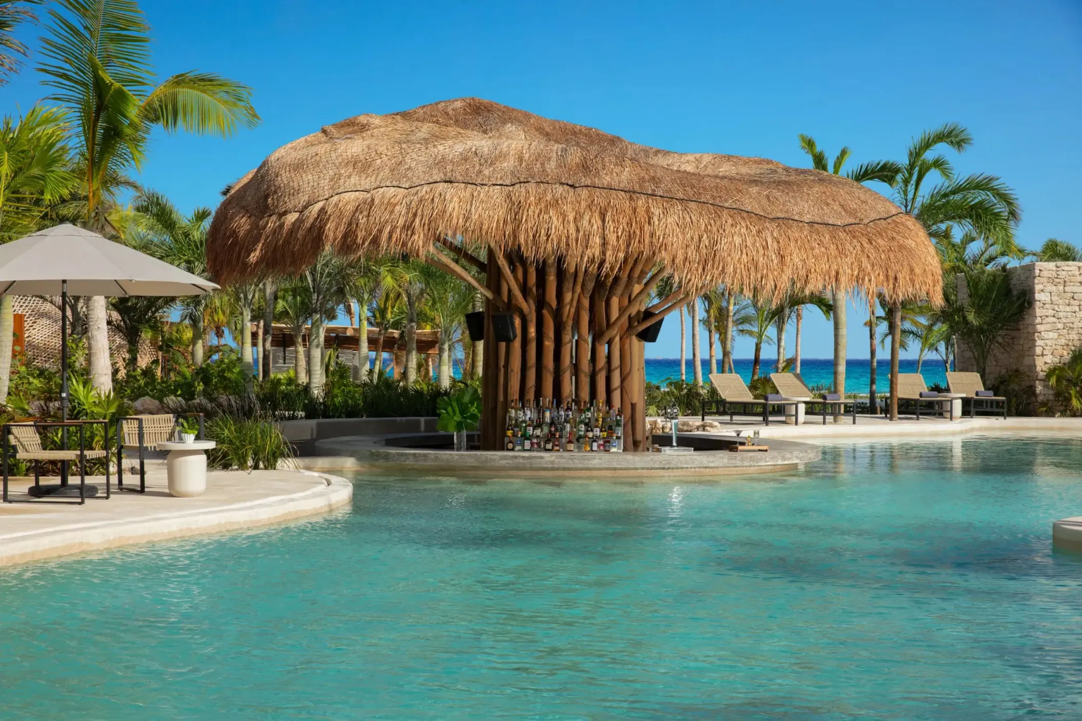 manta ray swim up bar at Secrets Moxche Playa Del Carmen